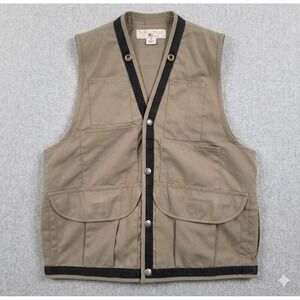 Vtg The Nature Company Hunting Vest Olive Khaki Mens Sz S Pockets Cotton Blend